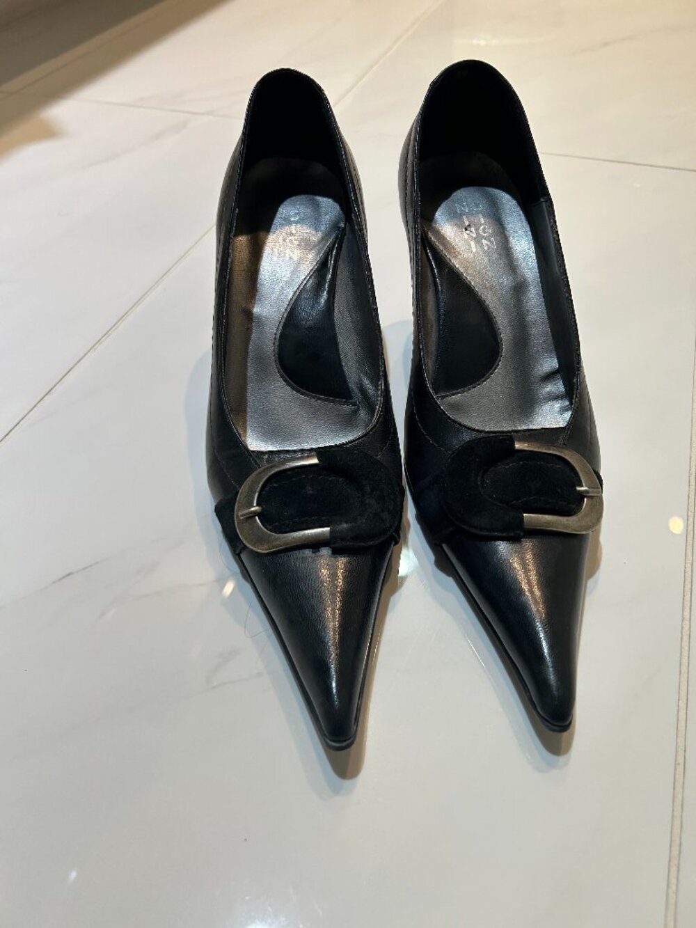 Black leather shoes